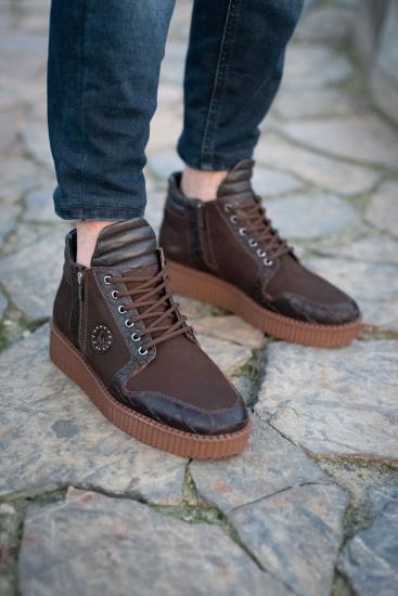 Hakiki Deri Erkek Bot Ayakkabı Kahve - DM Shoes