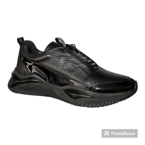 Hakiki Deri Erkek Spor Ayakkabı Siyah- DM Shoes